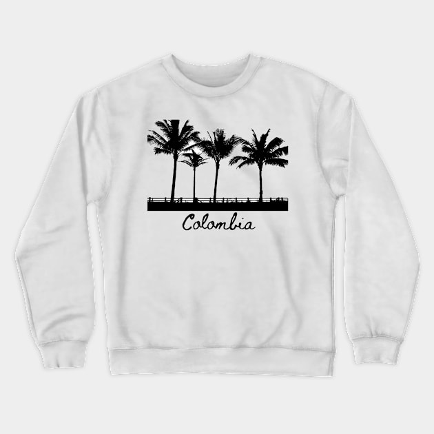 Colombia Palm Trees Silhouette Crewneck Sweatshirt by julyperson